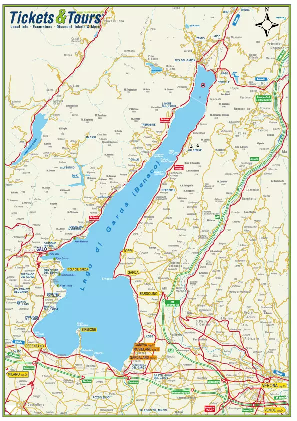 Orientační mapa jezera Garda